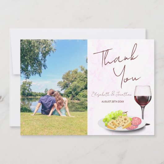 Wein- & Charcuterie-Engagementparty Dankeskarte (Vorderseite)