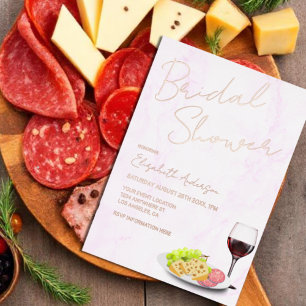 Wein- & Charcuterie-Junggesellinnenabschied Folieneinladung