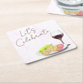 Wein & Charcuterie Rechteckiger Pappuntersetzer (angewinkelt)