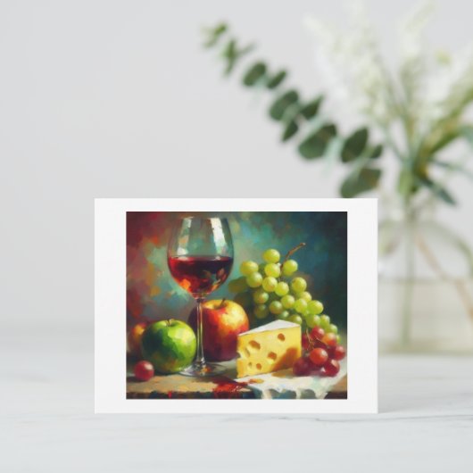 Wein Cheese Frucht, Postkarte (Stehend Vorderseite)