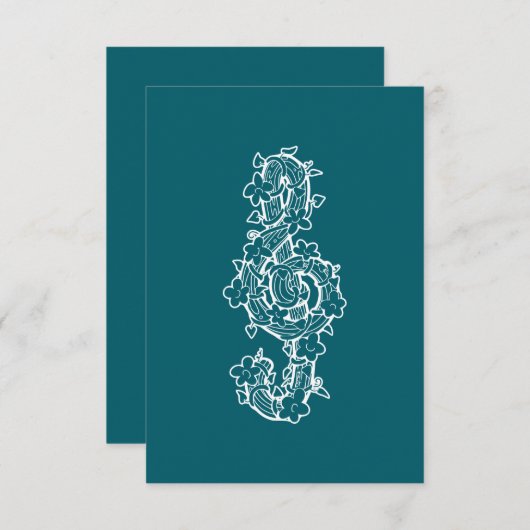 Wein Clef Flat Danke Karte (Vorne/Hinten)