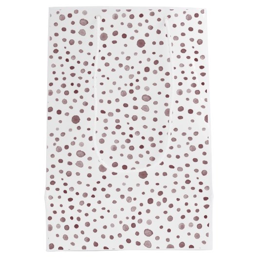Wein Confetti Wasserfarben Dots Geschenktasche Mittlere Geschenktüte (Rückseite)