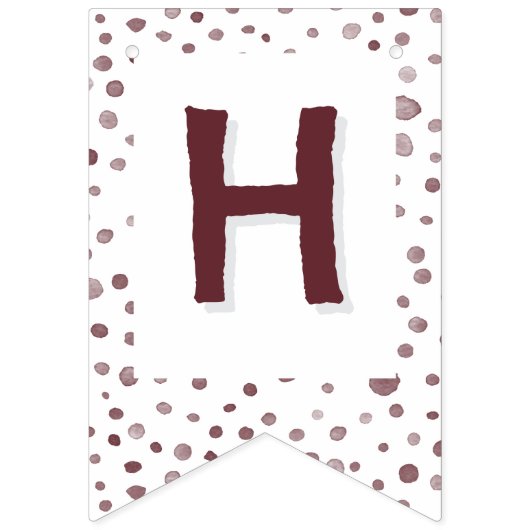 Wein Confetti Wasserfarben Punkte Jagdflagge Wimpelkette (Zweite Fahne)