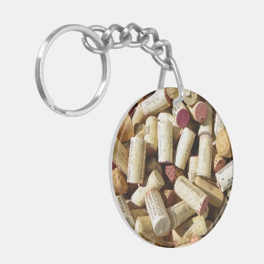 Wein Cork Circle Doppelseitiger Schlüsselanhänger! Schlüsselanhänger (Vorderseite links)