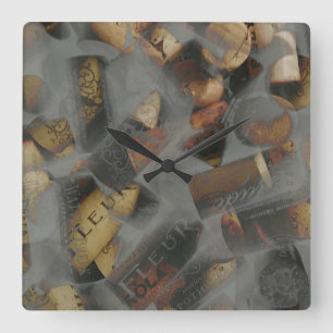 Wein Cork Trockeneis Quadratische Wanduhr