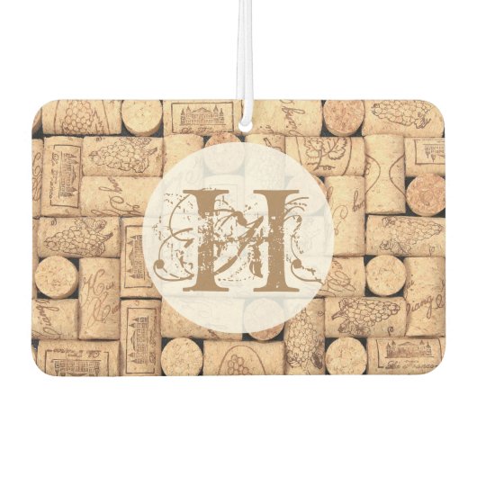 Wein Corks Monogram Air Freshener Autolufterfrischer (Vorderseite)