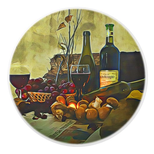 Wein Country Kitchen Décor Keramikknauf (Vorderseite)