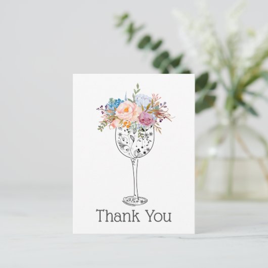 Wein, danke Karte (Stehend Vorderseite)