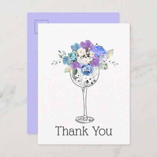 Wein, danke Karte (Vorne/Hinten)