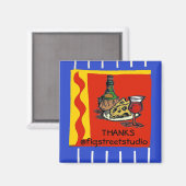 Wein, danke, Text bearbeiten Magnet (Vorderseite/Rückseite)