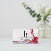 Wein, der in Glas gießt Visitenkarte (Stehend Vorderseite)