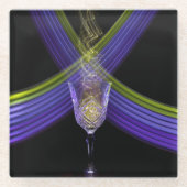 Wein der Zeit im Schwarzen Glasuntersetzer (Vorderseite)