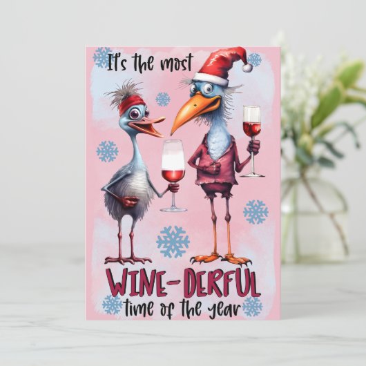 Wein Derful Feiertagskarte (Stehend Vorderseite)