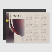 Wein-Design 2026 Kalender Magnetkarte (Vorne/Hinten)