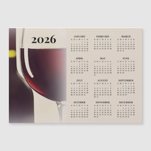 Wein-Design 2026 Kalender Magnetkarte