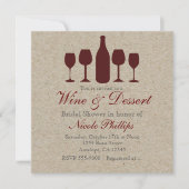 WEIN & Dessert Rustikal JEDE EREIGNISSE Einladunge Einladung (Vorderseite)