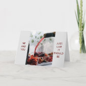 **WEIN, DIE BEIDEN VON UNS UND EINIGE MISTLETOE** KARTE (Vorderseite)