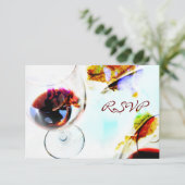 Wein-Dinner-Feier RSVP Karte (Stehend Vorderseite)