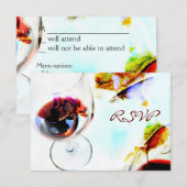 Wein-Dinner-Feier RSVP Karte (Vorne/Hinten)