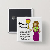 Wein-Diva "fabelhaft " Button (Vorne & Hinten)