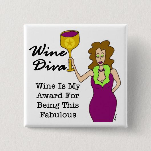 Wein-Diva "fabelhaft " Button (Vorderseite)