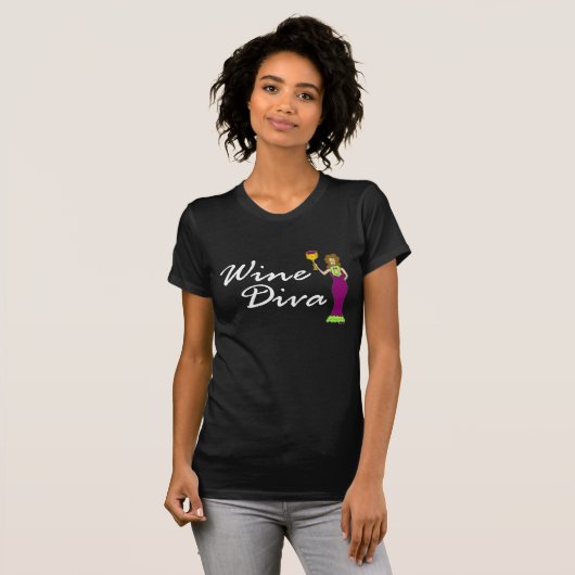 Wein-Diva-fabelhaft dunkler T - Shirt (Vorne ganz)