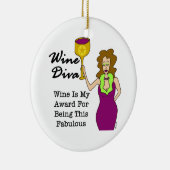 Wein-Diva "fabelhaft " Keramikornament (Rechts)