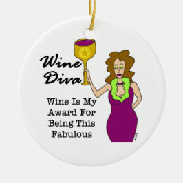 Wein-Diva "fabelhaft " Keramikornament