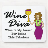 Wein-Diva "fabelhaft " Mousepad (Vorne)