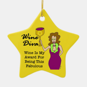 Wein-Diva-kundenspezifischer Keramik Ornament
