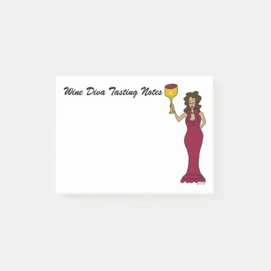 Wein-Diva-Probieren-Anmerkungen Post-it Klebezettel (Vorderseite)