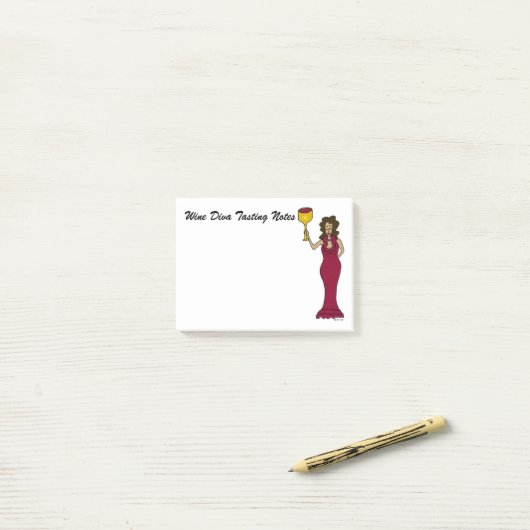 Wein-Diva-Probieren-Anmerkungen Post-it Klebezettel (Auf Schreibtisch)