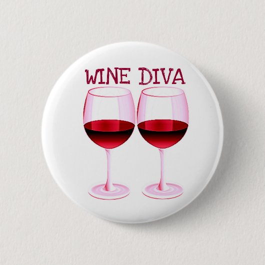 "WEIN-DIVA-" SPASS-ROTWEIN-DRUCK BUTTON (Vorderseite)
