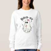 Wein Drink Boo Niedlich Ghost Halloween Sweatshirt (Vorderseite)