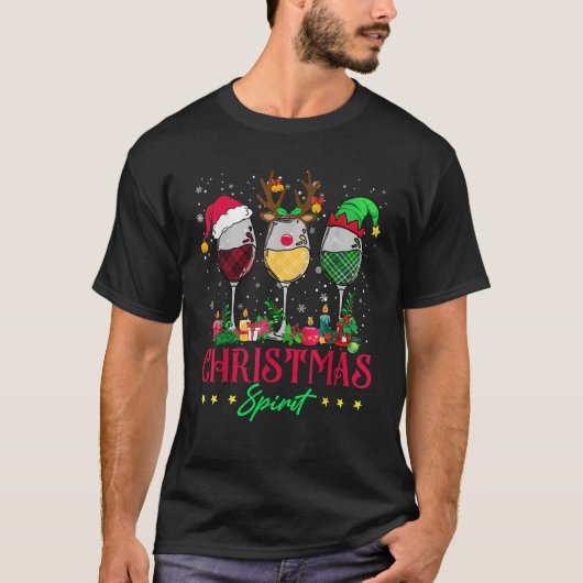 Wein Drink Familie Matching Weihnachten Pajama Wom T-Shirt (Vorderseite)