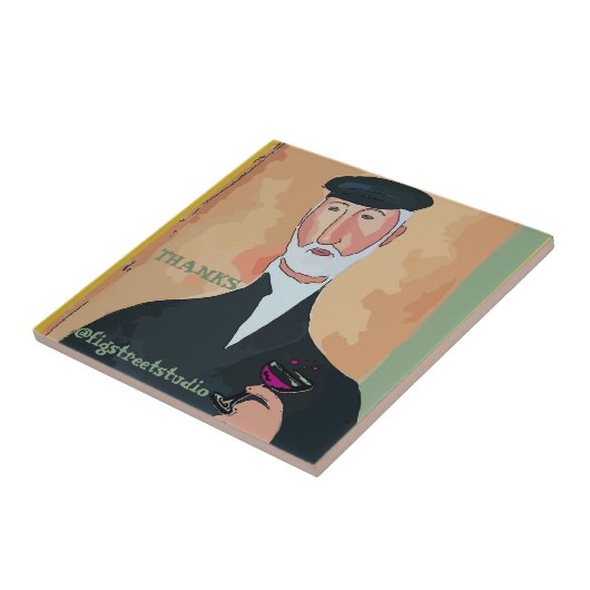 Wein Drink Man Keramik Tile Fliese (Seite)