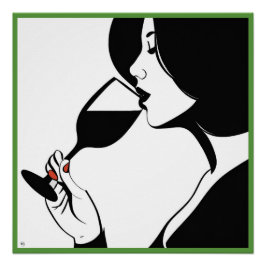 Wein Drinker Glossy Poster