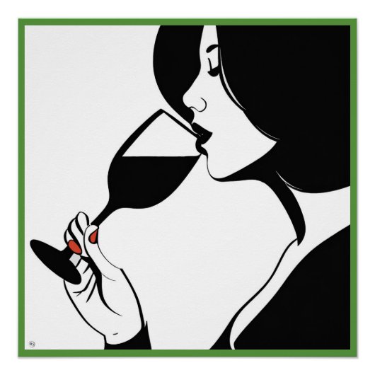 Wein Drinker Glossy Poster (Vorderseite)