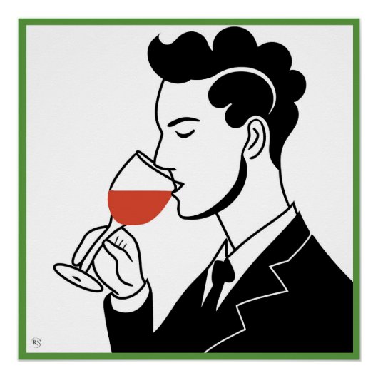 Wein Drinker Glossy Poster (Vorderseite)
