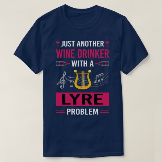 Wein Drinker Lyre T-Shirt (Design vorne)