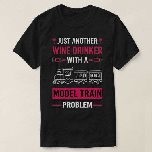 Wein Drinker Modellbahn Eisenbahn T-Shirt (Design vorne)