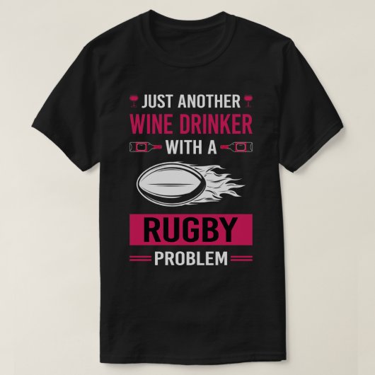 Wein Drinker Rugby T-Shirt (Design vorne)