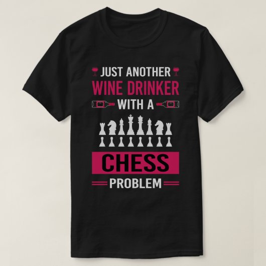 Wein Drinker Schach T-Shirt (Design vorne)