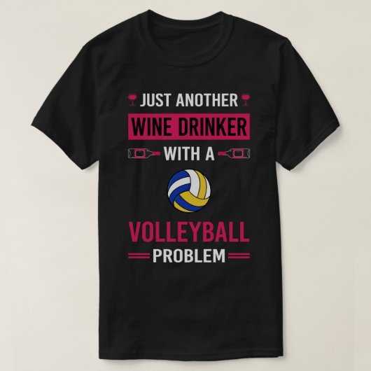 Wein Drinker Volleyball T-Shirt (Design vorne)