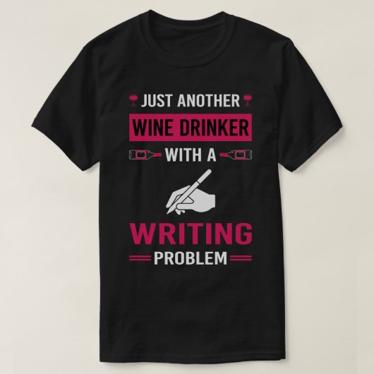 Wein Drinker Writer T-Shirt (Design vorne)