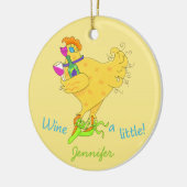 Wein ein wenig Kick Power Gelber Whimsy Keramik Ornament (Links)