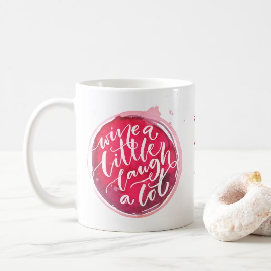 Wein ein wenig lachen Ein viel Personalisiert Kaffeetasse (Mit Donut)