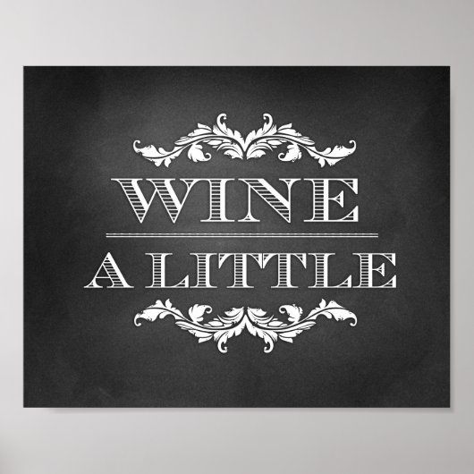 Wein eine kleine Hochzeit oder Party Schild 8x10 (Vorne)