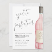 Wein Einfache 50. Geburtstagsparty Einladung (Vorderseite)