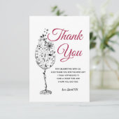 Wein, erwachsen, danke Karte (Stehend Vorderseite)